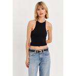Cool & Sexy Kadın Siyah Kolsuz Crop Bluz TF63