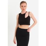 Cool & Sexy Kadın Siyah Pencereli Crop Bluz UR875
