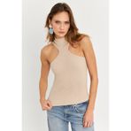 Cool & Sexy Kadın Taş Halter Yaka Kaşkorse Bluz EY1454