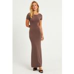 Cool & Sexy Kadın Vizon Sırtı Açık Maxi Elbise