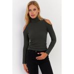 Cool & Sexy Kadın Yeşil Omuzları Açık Kaşkorse Bluz HOR04