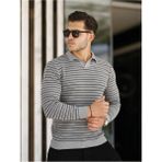 Cool Street Gri Erkek Slim Fit Polo Yaka Patlı Triko KAZAK-TRZ19132R02S