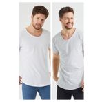 COOL TARZ Beyaz-gri Erkek Regular/normal Kesim Pis Yaka Kısa Kollu T-shirt