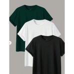 Cool Tarz Erkek 3 Lü Paket Comfort Fit %100 Pamuk Kalın Dokulu Çok Renkli T-Shirt - XL - Beyaz - Siyah - Yeşil
