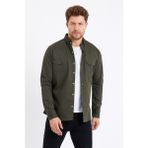 Cool Tarz Erkek Haki Çift Cepli Çıt Çıt Düğmeli Slim Fit Kot GÖMLEK-TCKTGMLKR05S - 2XL