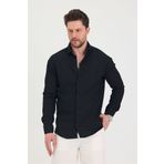 COOL TARZ Erkek Kendinden Çizgi Detaylı Slim Fit Dar Kalıp Uzun Kol Gömlek