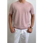COOL TARZ Erkek Pembe Slim Fit Bisiklet Yaka Triko T-Shirt