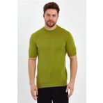 Cool Tarz Fıstık Yeşili Erkek Yarım Balıkçı Düz Triko T-SHIRT-TRZ19129R10S
