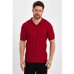 COOL TARZ Koyu Kırmızı Erkek Polo Yaka Çizgili Triko T-Shirt-TRZ19109R02S