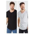 COOL TARZ Siyah-gri Erkek Regular/normal Kesim Pis Yaka Kısa Kollu T-shirt