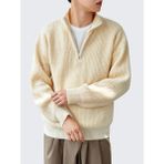 Cool Tarz Vizon Erkek Oversize Fermuarlı Balıkçı Triko Kazak - XL