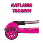 Cool Wheels LED Işıklı Maxi Scooter Ekstra Sağlam Gövde 3 Tekerlekli 6+ Yaş İçin Güvenli Tasarım - Pembe