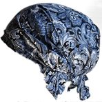 Cool4 Yazlık baş örtüsü, plaj, bandana, deniz beresi, güneş koruması, kep, kemoterapi şapkası, A04, Gri siyah beyaz şal desenli, 56-58