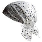 Cool4 Yazlık baş örtüsü, plaj, bandana, deniz beresi, güneş koruması, kep, kemoterapi şapkası, A04, Siyah flamingolu beyaz, 55-57