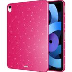 Coolacs Apple iPad Air 10.9 2022 5.nesil ile Uyumlu Simli Tasarımlı Tablet Kılıfı - Koyu Pembe