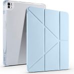 Coolacs Apple iPad Air 13 Inç 2024 (A2898-A2899) Uyumlu Kılıf 3 Farklı Stand Kalemlikli Tri Folding Tablet Kılıfı - Mavi