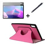 Coolacs Lenovo Tab P11 2.nesil 11.5 Inç TB350FU Uyumlu Fest Tablet Kılıfı Ekran Koruyucu ve Kalem Seti - Lenovo P11 2.Nesil 11.5" - Pembe