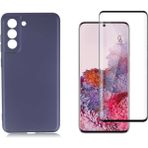 Coolacs Samsung Galaxy S21 Fe ile Uyumlu Telefon Kılıfı ve 5d Tam Kaplayan Cam Ekran Koruyucu - Lacivert