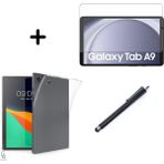 Coolacs Samsung Galaxy Tab A9 SM-X110 Uyumlu Şeffaf Silikon Tablet Kılıfı Ekran Koruyucu ve Kalem Seti