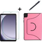 Coolacs Samsung Galaxy Tab A9 X110 Fest Tablet Kılıfı Ekran Koruyucu ve Kalem Seti - Pembe