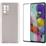 Coolacs Xiaomi Poco X3 Gt ile Uyumlu Soft Yumuşak Telefon Kılıfı ve 5d Tam Kaplayan Cam Ekran Koruyucu - Gold