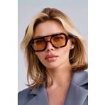 COOLANDBETTER Vortex popüler Güneş Gözlüğü - Geometrik Çerçeve Şık Kadın Model UV400 Koruma