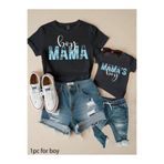 coolart Anne Oğlan Kombin Tişört Takımı T-Shirt Twin Erkek Çocuk Anne mama's boy (TEKLİ FİYAT) - Siyah