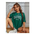 coolart California West Coast Tişört - Nefti Yeşil Baskılı Oversize Yazlık Kısa Kol T-Shirt Bisiklet Yaka