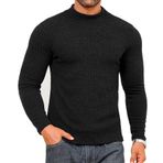 Cooleep Kazak Erkek Balıkçı Yaka Kazak Balıkçı Yaka Tişört Termal Balıkçı Yaka Uzun Kollu Tişört Slim Fit Turtleneck Erkekler için S-2XL, Siyah, XXL