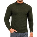 Cooleep Kazak Erkek Balıkçı Yaka Kazak Balıkçı Yaka Tişört Termal Balıkçı Yaka Uzun Kollu Tişört Slim Fit Turtleneck Erkekler için S-2XL, Yeşil., S