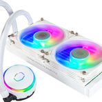 Cooler Master MasterLiquid PL240 Flux White Edition CPU Sıvı Soğutucu - AIO Su Soğutma Sistemi, 2 x 120mm Fanlar, 240mm Radyatör, ARGB Gen 2 Denetleyici Dahil - AMD ve Intel Uyumlu, Beyaz