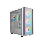 Coolermaster Cm Masterbox 600 Tg Mesh Beyaz Argb 3X14cm Fanı, Normal Ve Back-Connect Anakart Destekli Atx Kasa Mb600-Wgnn-S00