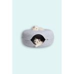 Coolizz Donut Kedi Tüneli / Donut Kedi Yatağı - 50 cm - Açık Gri
