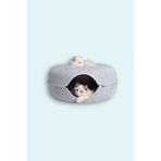 Coolizz Donut Kedi Tüneli/Donut Kedi Yatağı - Açık Gri - 60CM Açık Gri-L