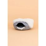 Coolizz Peluş Donut Kedi Yatağı - Peluş Donut Kedi Tüneli - Açık Gri
