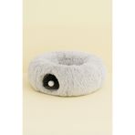 Coolizz Simit Peluş Kedi Tüneli - Peluş Kedi Yatağı Açık Gri-80