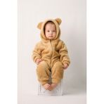 Coolminies Welsoft Unisex Bebek Çocuk Kışlık Fermuarlı Peluş Uyku Tulumu, Bebek ve Çocuk Tulum - Kahve - 6 - 12 Ay