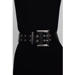Cool&Sexy BE311 Siyah Kare Tokalı Kuş Gözlü Kadın Kemer