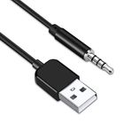 Coomoors USB - 3.5mm Jack Ses Adaptörü, Erkek AUX Ses Jakı USB 2.0 Erkek Şarj Kablosu Adaptör Kablosu iPod Shuffle MP3 Çalar Kulaklıklar Hoparlörler ve Diğer Cihazlar için (3.3FT)