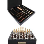 Cooper Chess Kutulu Ahşap Satranç ve Dama Takımı | Kişiye Özel Metal Etiketli | 36CM Ahşap Mermer Desenli Kutulu Satranç Takımı - Mermer Kutu