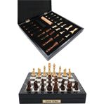 Cooper Chess Kutulu Ahşap Satranç Ve Dama Takımı - Kişiye Özel Metal Etiketli - 36Cm Ahşap Mermer Desenli Satranç