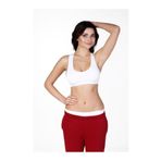 Cooqpoo Kadın S-m-l-xl Beden Kalın Askılı Pedli Sporcu Büstiyer Korse Beyaz XL