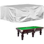 COOSOO Bilardo Masası Örtüsü, 7/8/9FT Bilardo Masa Örtüsü Su Geçirmez ve Toz Geçirmez Veranda Mobilyası Bilardo Sandalyeleri UV Dayanıklı Koruyucu Kılıflar İpli (Gümüş, 102×53×32in / 260×135×82cm)