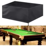 COOSOO Bilardo Masası Örtüsü, 7/8/9FT Bilardo Masa Örtüsü Su Geçirmez ve Toz Geçirmez Veranda Mobilyası Bilardo Sandalyeleri UV Dayanıklı Koruyucu Kılıflar İpli (Siyah, 102×53×32in / 260×135×82cm)