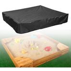 COOSOO Sandbox Kapak Su Geçirmez Toz Geçirmez UV Koruma Kare Kum Havuzu Örtüsü İpli Kum ve Oyuncaklar Kirlenmesini Önleyin, 180x180 cm Oxford Kumaş Siyah Dış Mekan Mobilyaları Bahçe Örtüsü