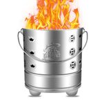 Çöp için Dış Mekan, Saplı ve Ayaklı Yakma Fırını, 48x48x48cm Gümüş, Bahçe Atıklarının Bertarafı için Mükemmel, Kamp, Avlu Yakma, Dayanıklı Yangın Kafesi