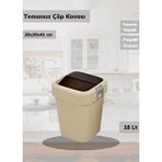 Çöp Kovası Bas Çek Mutfak Banyo Çöp Kutusu Bej 18 Litre