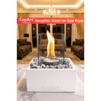 CopArt CMŞ38001-White Quadrata Beyaz Biyoetanol Masaüstü Beton Şömine - 1 Lt Yakıt Ve Dekoratif Taş Hediyeli