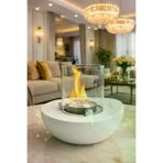 CopArt CMŞ38003-White Meta Beyaz Masaüstü Beton Şömine - 1 Lt Bioetanol Yakıt Hediyeli