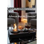 CopArt Elza Siyah Biyoetanol Masaüstü Şömine - 1 Lt Copart Yakıt Hediye